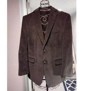 Chaps Mens Corduroy Blazer Jacket Brown Elbow Patch Classic Fit Smart Casual